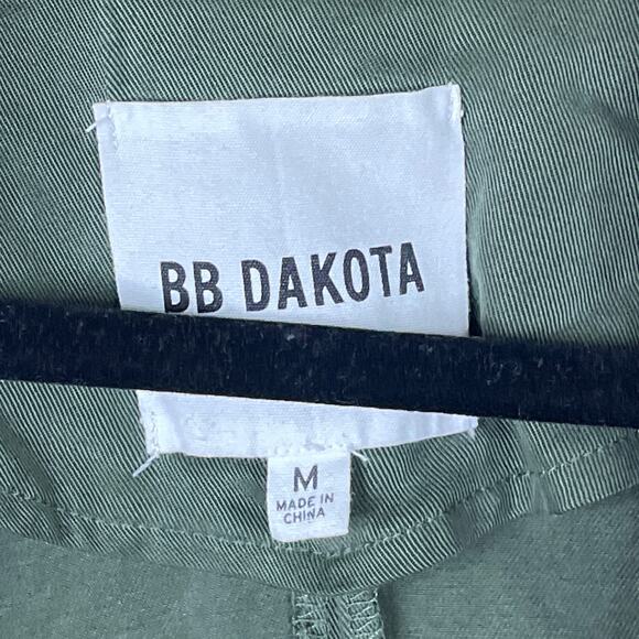 BB Dakota Carthy Drape Front Coat Jacket Asymmetric Zip Army Green Size Medium - Picture 4 of 11